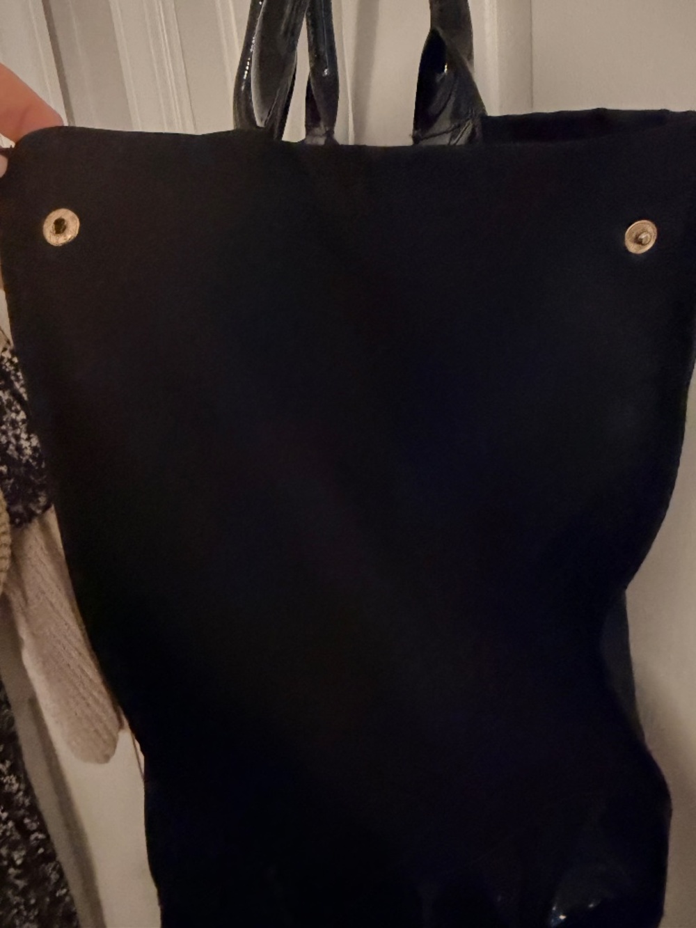 Tory Burch Black Nylon Tote with Logo - Picture 7 of 8